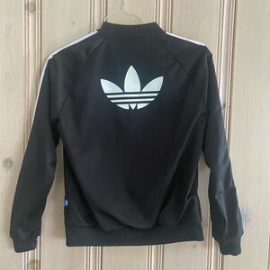 Adidas Black Jacket with White Stripes